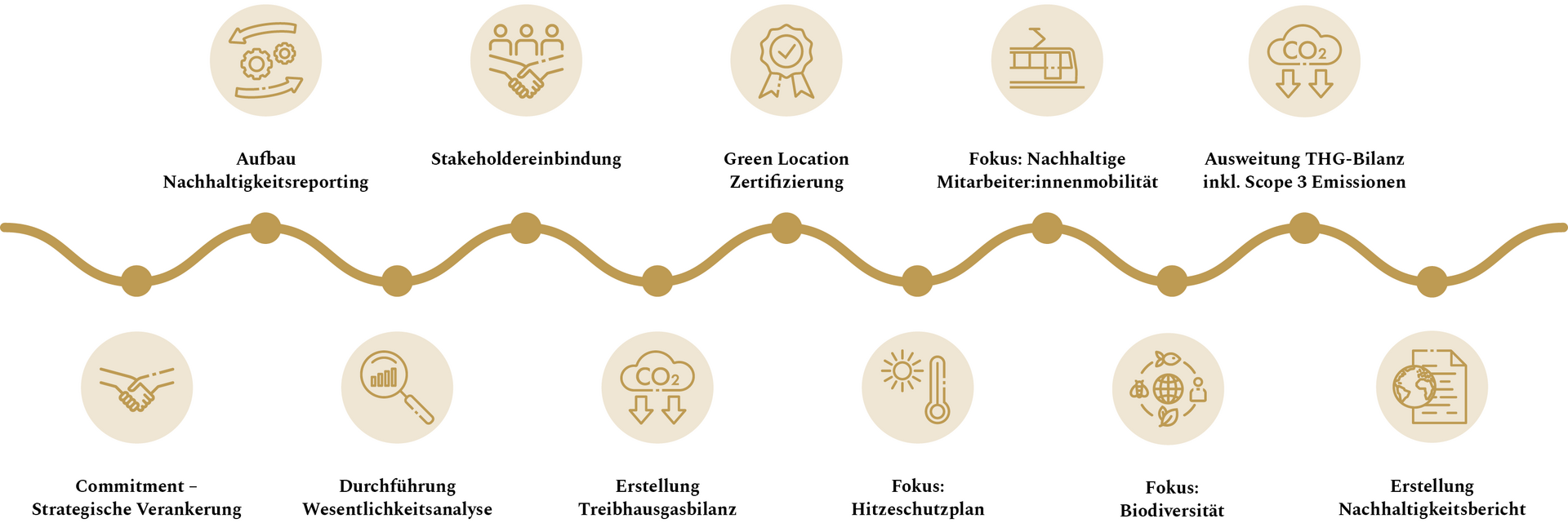 Grafik, die die Roadmap mit den verschiedenen Schritten zeigt